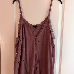 Lace Trim Eyelet Tank Top from Torrid